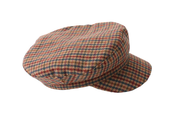 Kockás női sapka típusú sapka barna színben