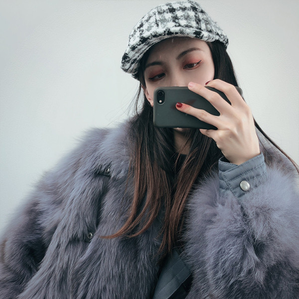 Modern kockás gyapjú baseball sapka fekete-fehér színben