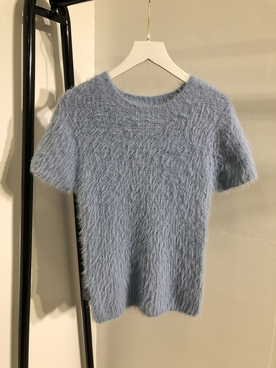 Testhezálló blúz, rövid ujjú bézs és kék színben