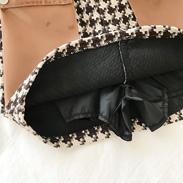 Modern női szoknya eko bőrrel, magas derékkal, fekete és barna színben