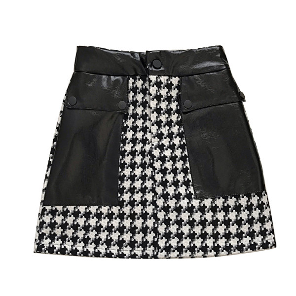 Modern női szoknya eko bőrrel, magas derékkal, fekete és barna színben