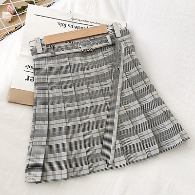 Redős női rövid szoknya négy színben övvel és magas derékkal