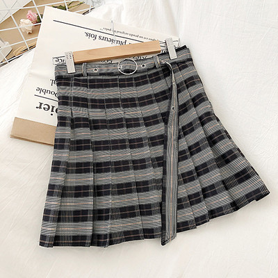 Redős női rövid szoknya négy színben övvel és magas derékkal