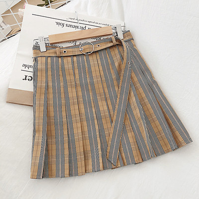 Redős női rövid szoknya négy színben övvel és magas derékkal