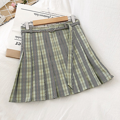 Redős női rövid szoknya négy színben övvel és magas derékkal