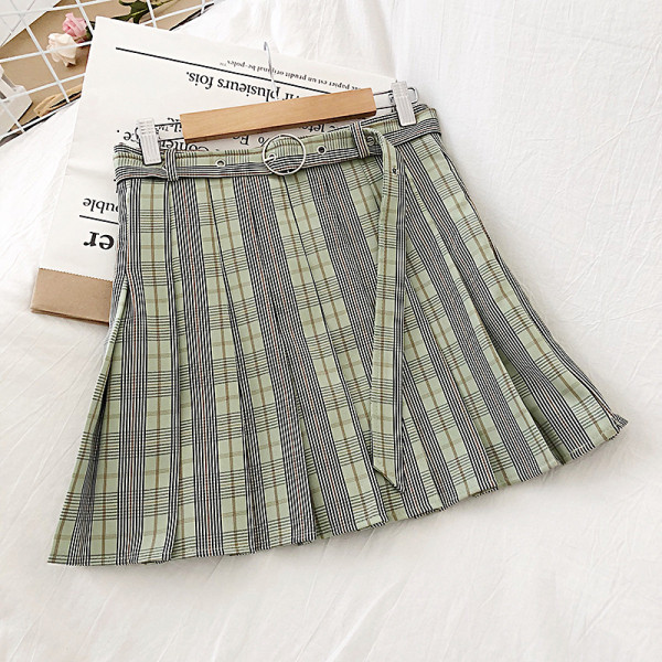 Redős női rövid szoknya négy színben övvel és magas derékkal