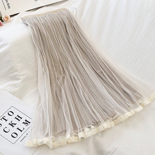 Redős női bársony szoknya négy színben, magas derékkal, tüllel