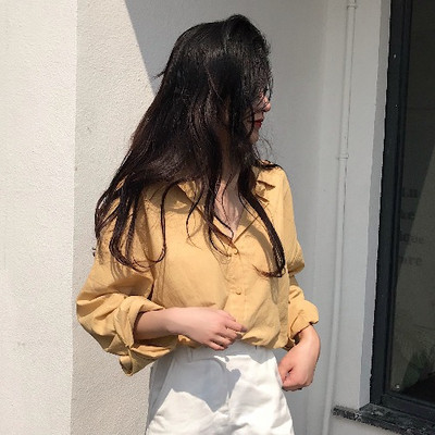 Női alkalmi ing klasszikus modell lila és sárga színben