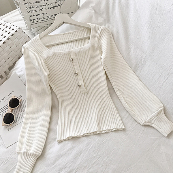 Női retro stílusú blúz piros, fekete és fehér színben, négyzet alakú nyakkivágással