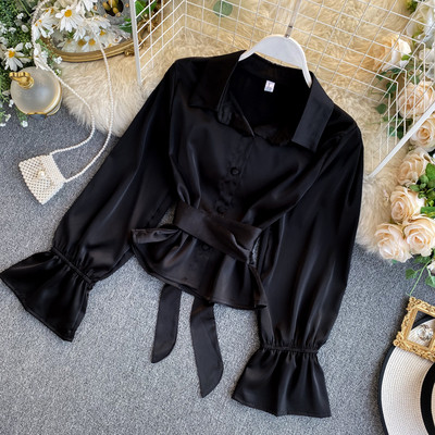 Női retro ing klasszikus gallérral és derékövvel piros, fehér, rózsaszín, kék és fekete színben