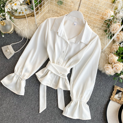 Női retro ing klasszikus gallérral és derékövvel piros, fehér, rózsaszín, kék és fekete színben