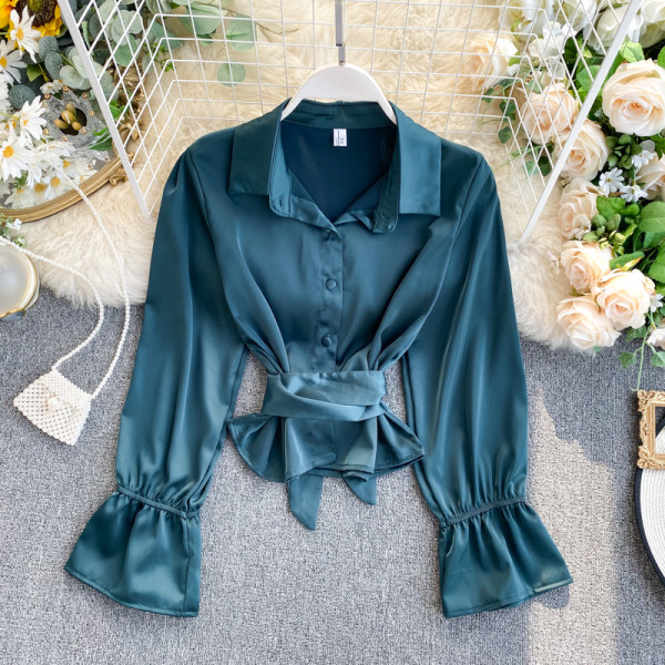 Női retro ing klasszikus gallérral és derékövvel piros, fehér, rózsaszín, kék és fekete színben