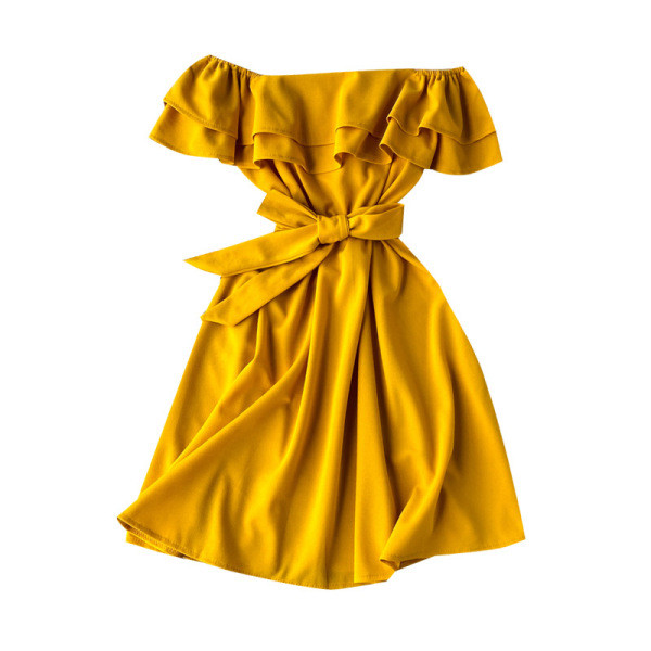 Modern női ruha csupasz váll és nyakkendő több színben