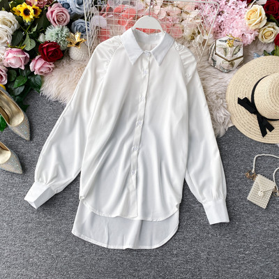 Cămașă modernă de damă cu nasturi și guler clasic în verde, alb, bej, negru și alb