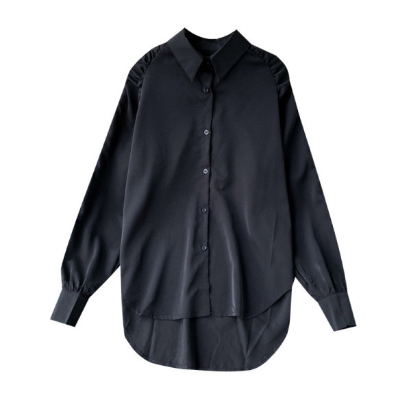 Cămașă modernă de damă cu nasturi și guler clasic în verde, alb, bej, negru și alb