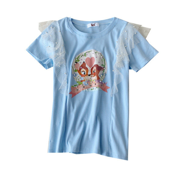 Lezser női póló színes rátéttel és tüll különböző színekben