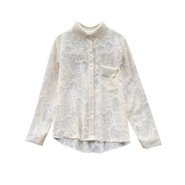 Női alkalmi ing klasszikus gallérral és zsebbel fehér és fekete színben