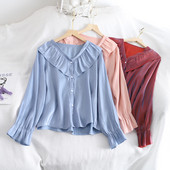 Modern női ing több színben, hosszú ujjal és V-nyakkal