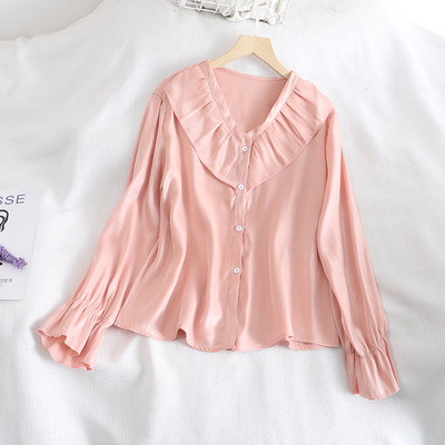 Modern női ing több színben, hosszú ujjal és V-nyakkal