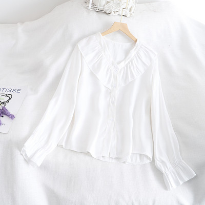 Modern női ing több színben, hosszú ujjal és V-nyakkal