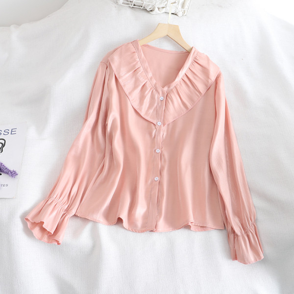 Modern női ing több színben, hosszú ujjal és V-nyakkal