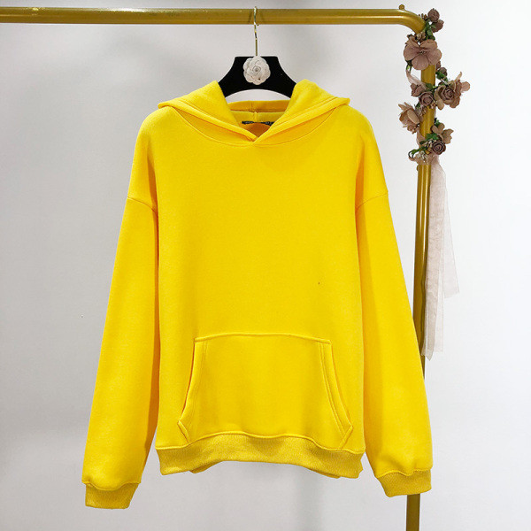 Női alkalmi őszi-téli pulóver béléssel és kapucnival sárga, zöld, kék és fekete színben