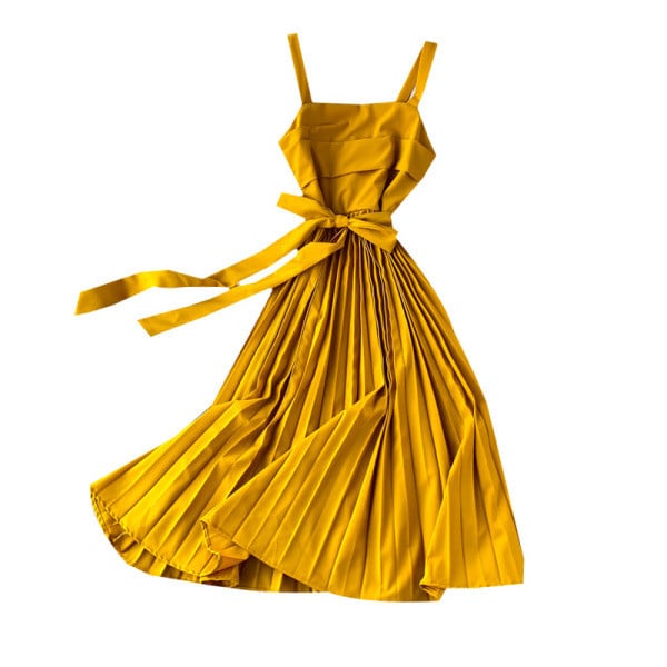 Modern női rakott ruha vékony pántokkal, több színben