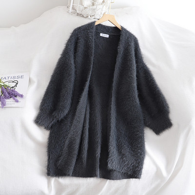 Vestă de damă în stil retro, gri, alb și negru, cu mâneci lungi