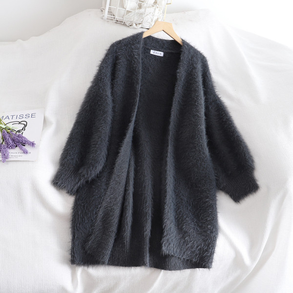 Vestă de damă în stil retro, gri, alb și negru, cu mâneci lungi