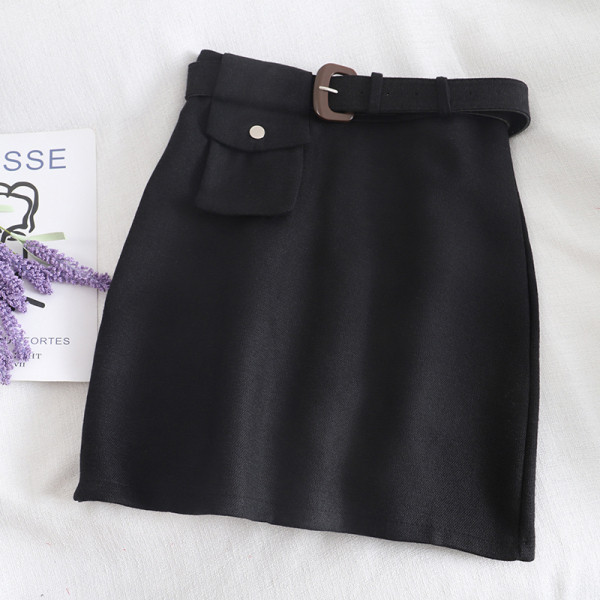 Női szoknya fekete, szürke és bézs színben, magas derékkal és A-vonallal