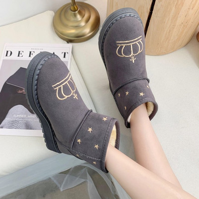 Női téli csizma puha béléssel és hímzéssel zöld, kék, fekete és bézs színben