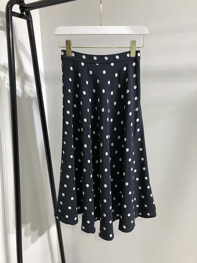 Fusta cu croiala casual cu talie elastica in albastru si maro