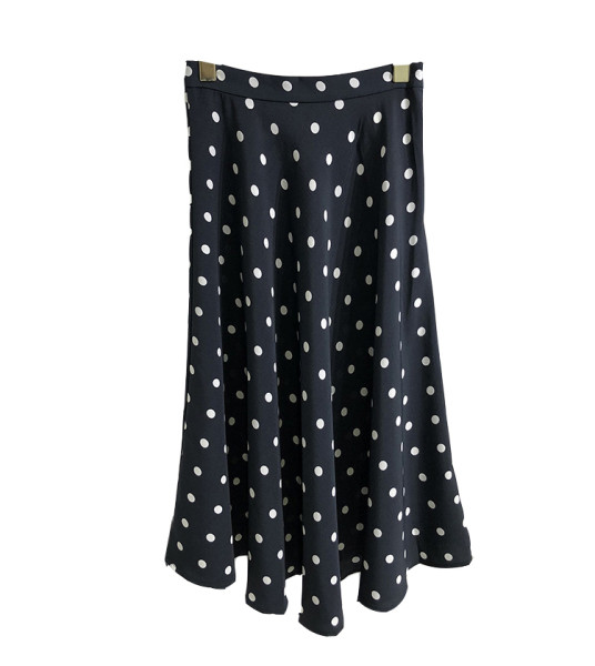 Fusta cu croiala casual cu talie elastica in albastru si maro