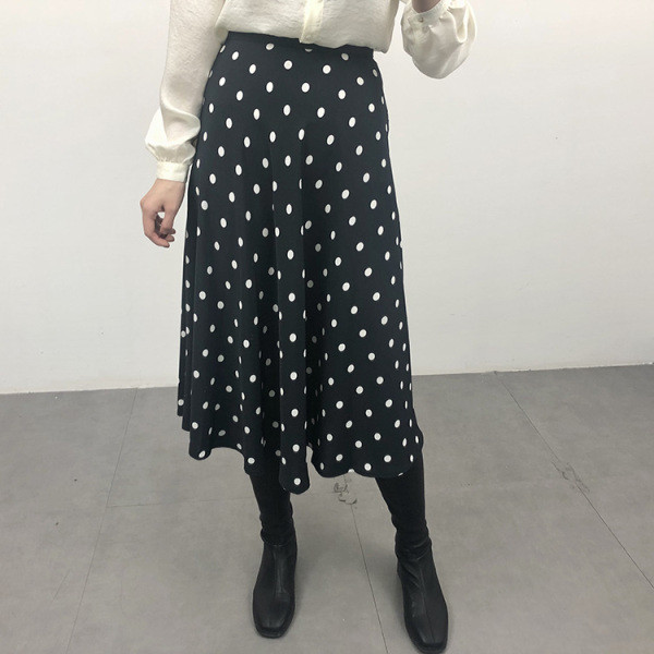 Fusta cu croiala casual cu talie elastica in albastru si maro