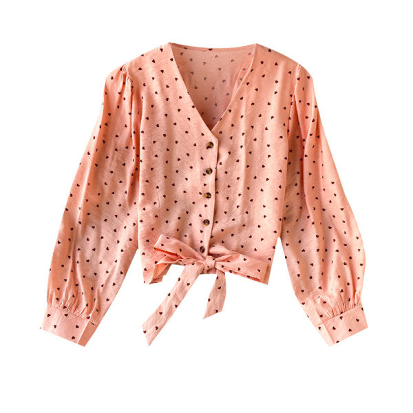 Alkalmi női ing gombokkal és spitz nyakkivágással, hat színben