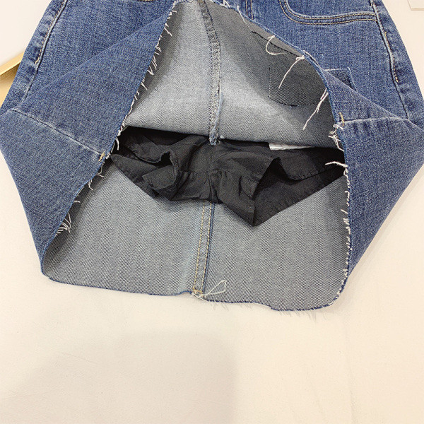 Női farmerszoknya, A-vonalú, magas derékkal, kék és fekete színben