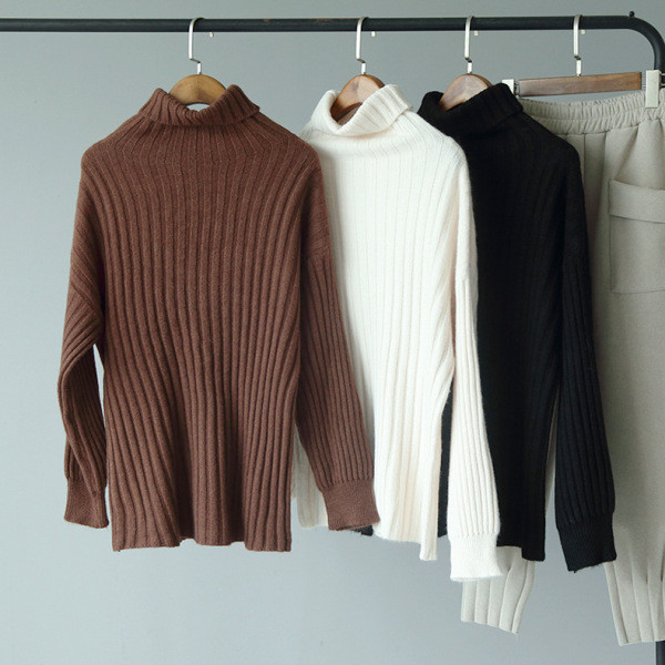 Alkalmi női téli pulóver fehér, fekete és barna színekben