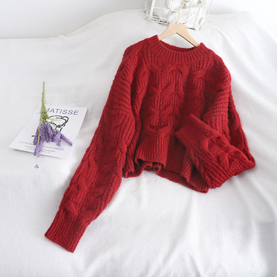 Női széles pulóver modell öt színben, kerek nyakkivágással