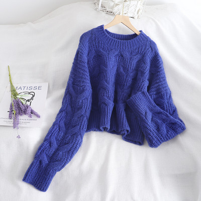 Női széles pulóver modell öt színben, kerek nyakkivágással