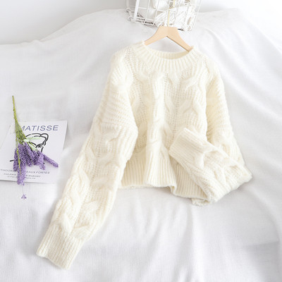 Női széles pulóver modell öt színben, kerek nyakkivágással