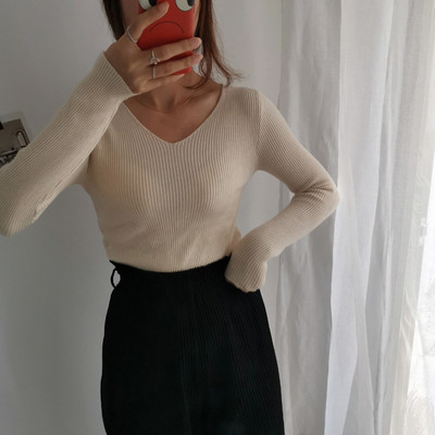 Bluză de damă cu decolteu în V în mai multe culori