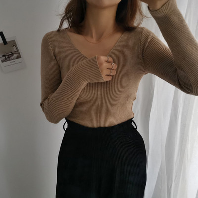 Bluză de damă cu decolteu în V în mai multe culori