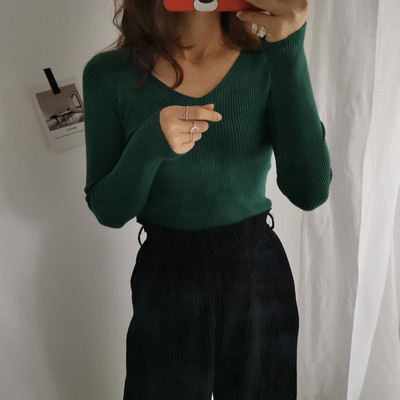 Bluză de damă cu decolteu în V în mai multe culori