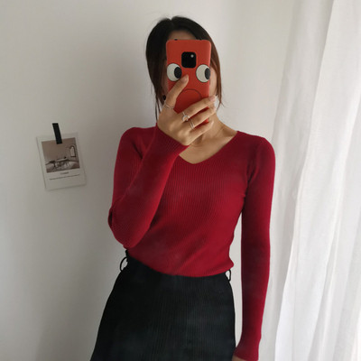 Bluză de damă cu decolteu în V în mai multe culori