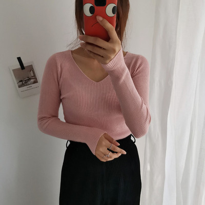 Bluză de damă cu decolteu în V în mai multe culori