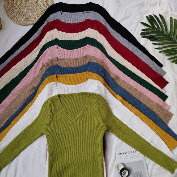 Bluză de damă cu decolteu în V în mai multe culori