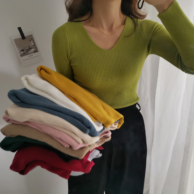 Bluză de damă cu decolteu în V în mai multe culori