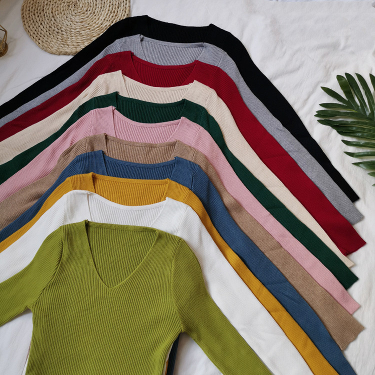 Bluză de damă cu decolteu în V în mai multe culori