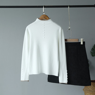 Bluză de damă modernă cu nasturi în alb, negru, galben și roz