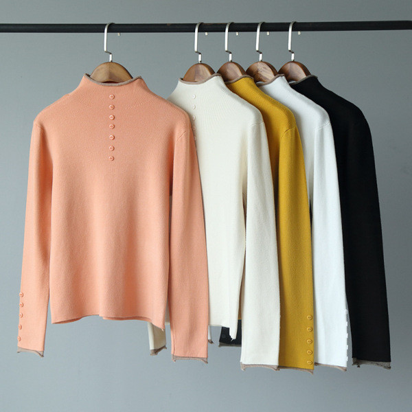 Bluză de damă modernă cu nasturi în alb, negru, galben și roz